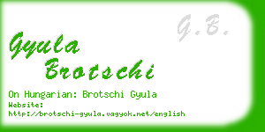 gyula brotschi business card